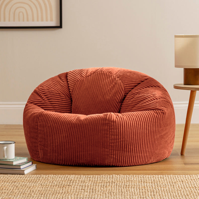 Kingston Cord Classic Bean Bag - Terracotta