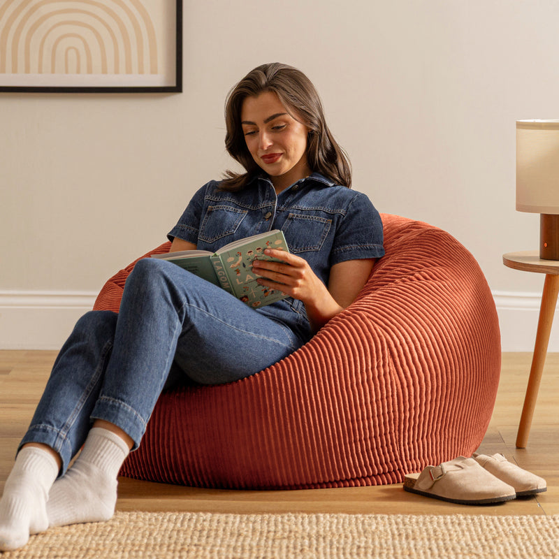 Kingston Cord Classic Bean Bag - Terracotta