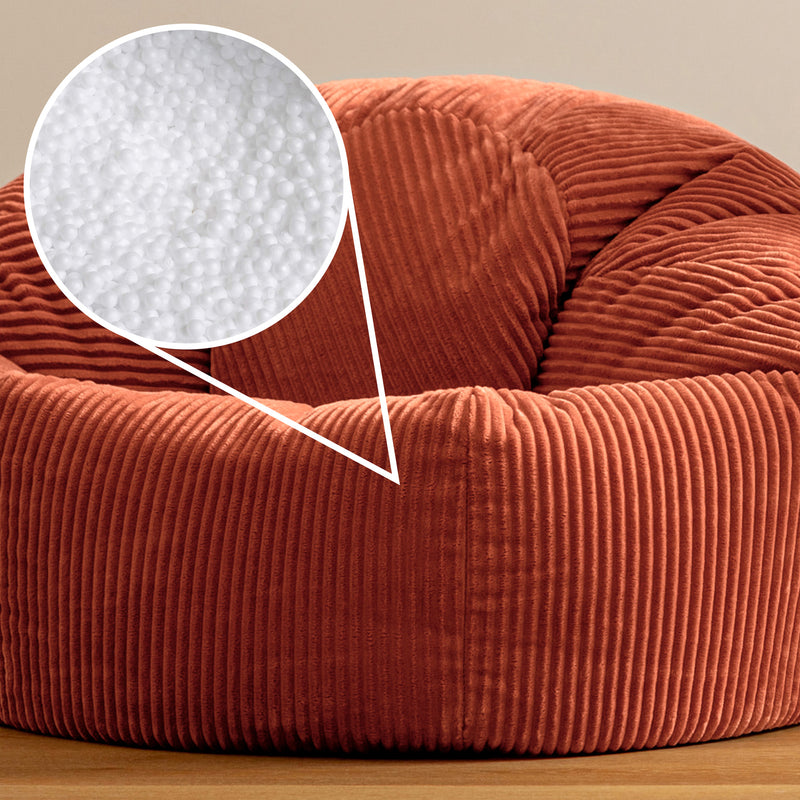 Kingston Cord Classic Bean Bag - Terracotta