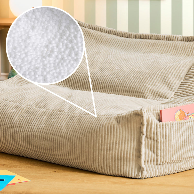 Kids Francesco Cord-beanbagbank - Stone