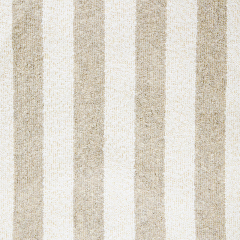 Milano Stripe Bouclé Round Footstool - Natural