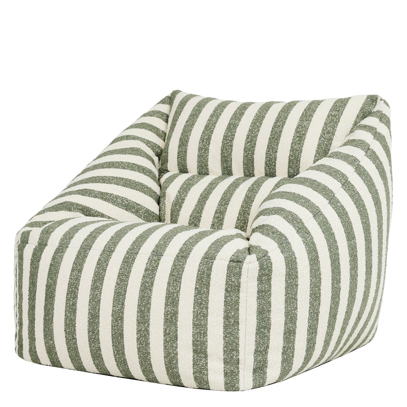 Natalia Stripe Bouclé Fauteuil Biednepil Olijfgroen