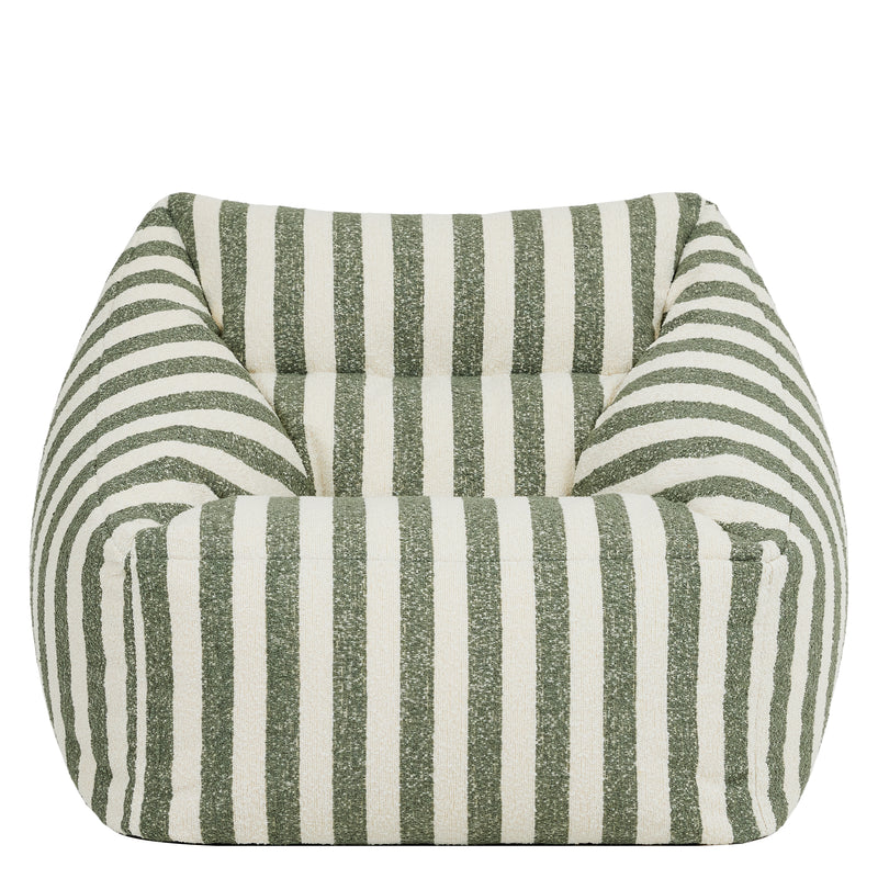 Natalia Stripe Bouclé Fauteuil Biednepil Olijfgroen