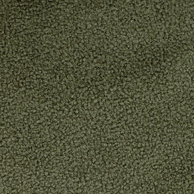 Milano Bouclé Round Footstool - Olive Green