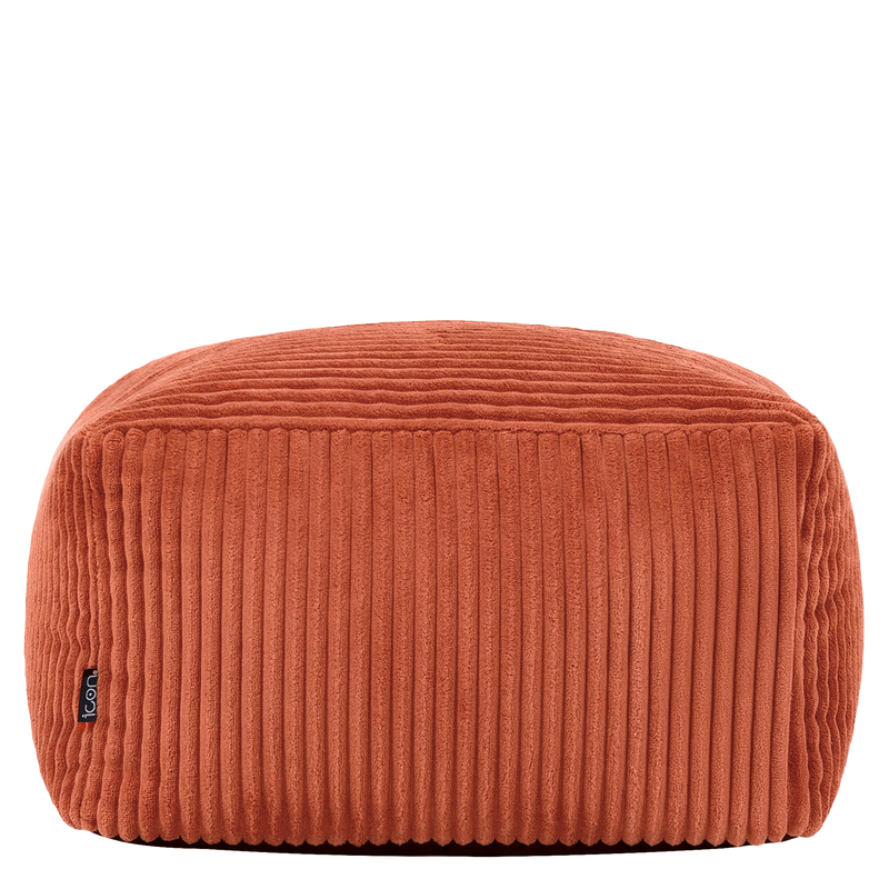 Amara Cord Square Footstool Bean Bag - Terracotta