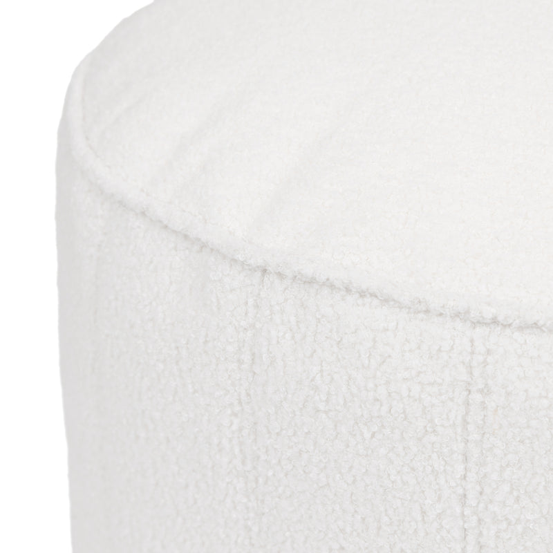 Milano Bouclé Round Footstool - Ivory