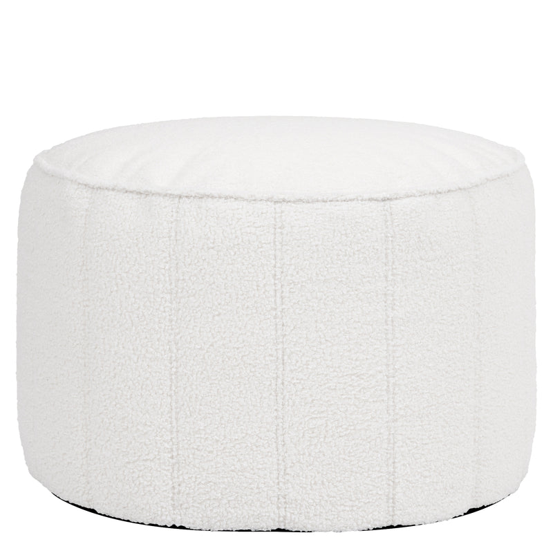 Milano Bouclé Round Footstool - Ivory