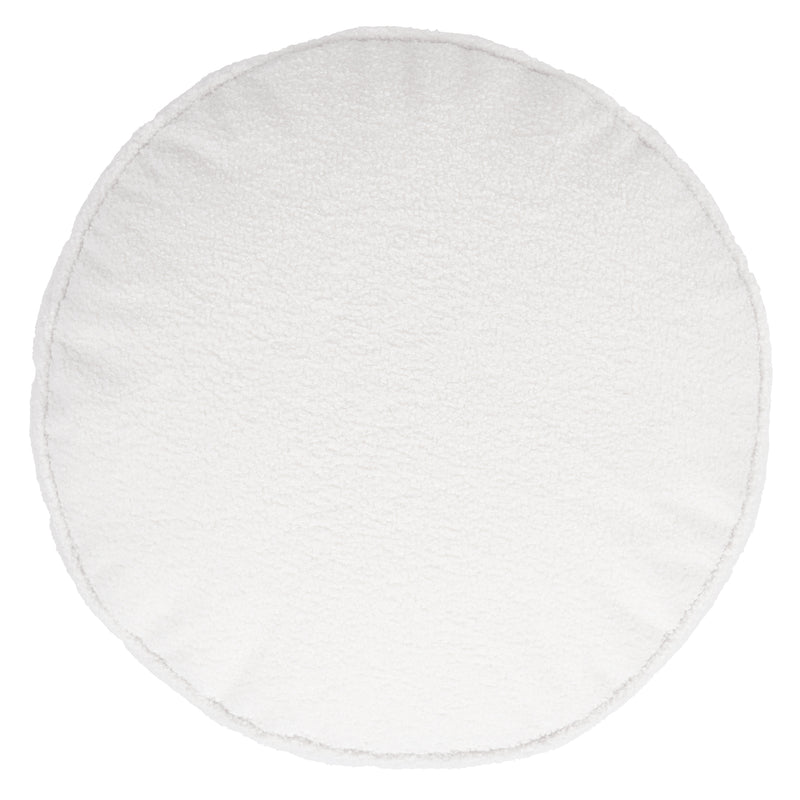 Milano Bouclé Round Footstool - Ivory