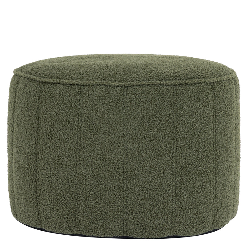 Milano Bouclé Round Footstool - Olive Green
