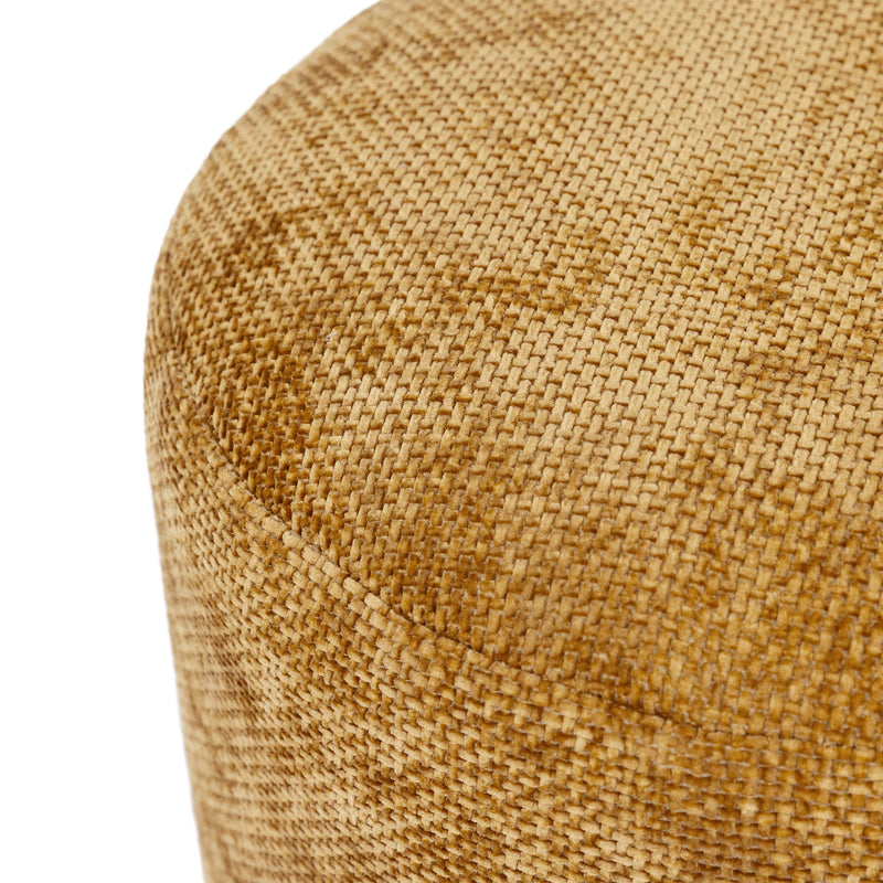 Milano Chenille Round Footstool - Gold