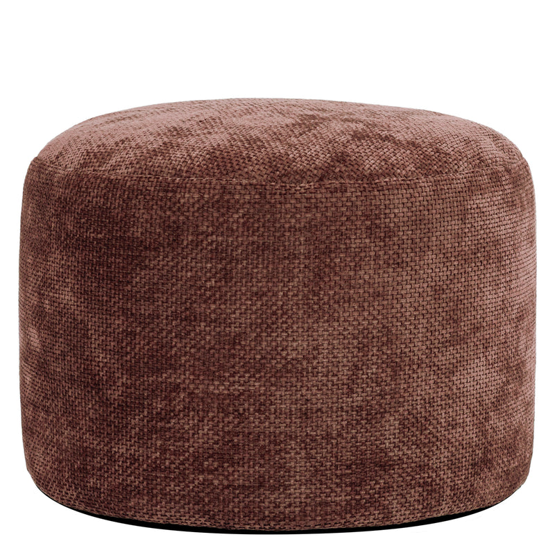Milano Chenille Round Footstool - Mulberry