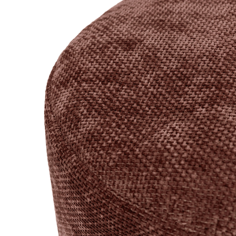 Milano Chenille Round Footstool - Mulberry