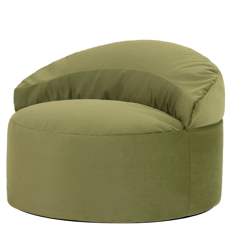 Orb Velvet accentstoel-bamboezakkleed - Olijfgroen
