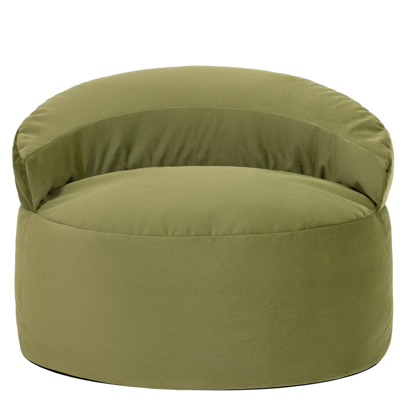 Orb Velvet accentstoel-bamboezakkleed - Olijfgroen