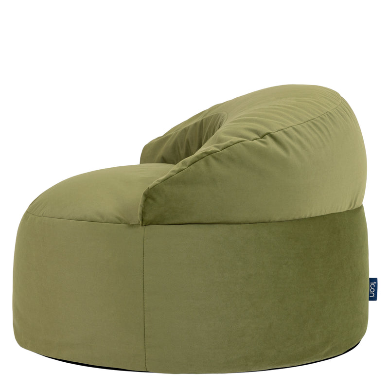 Orb Velvet accentstoel-bamboezakkleed - Olijfgroen