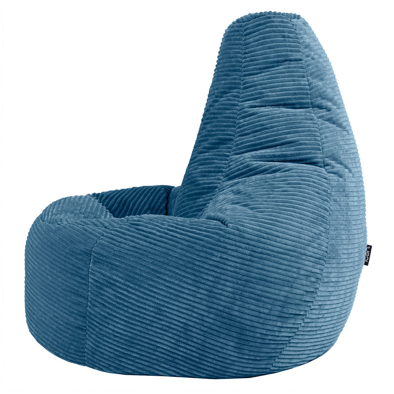 Dalton XL Cord Recliner Bean Bag - Denim Blue