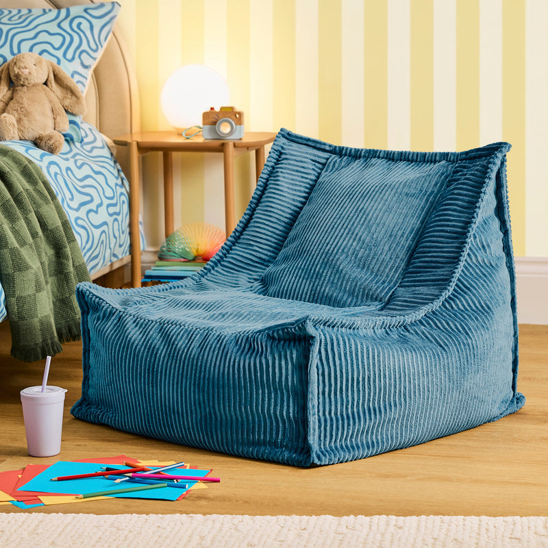 Kids Alto Cord Bean Bag Chair - Denim Blue