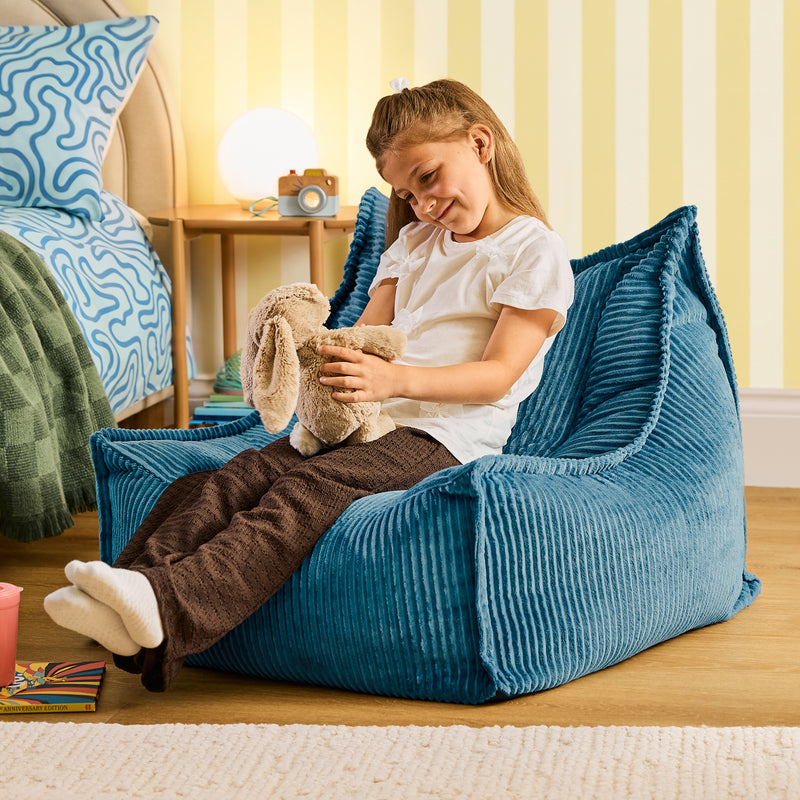 Kids Alto Cord Bean Bag Chair - Denim Blue