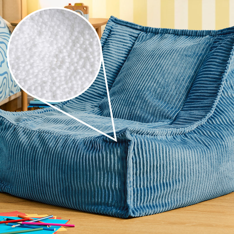 Kids Alto Cord Bean Bag Chair - Denim Blue