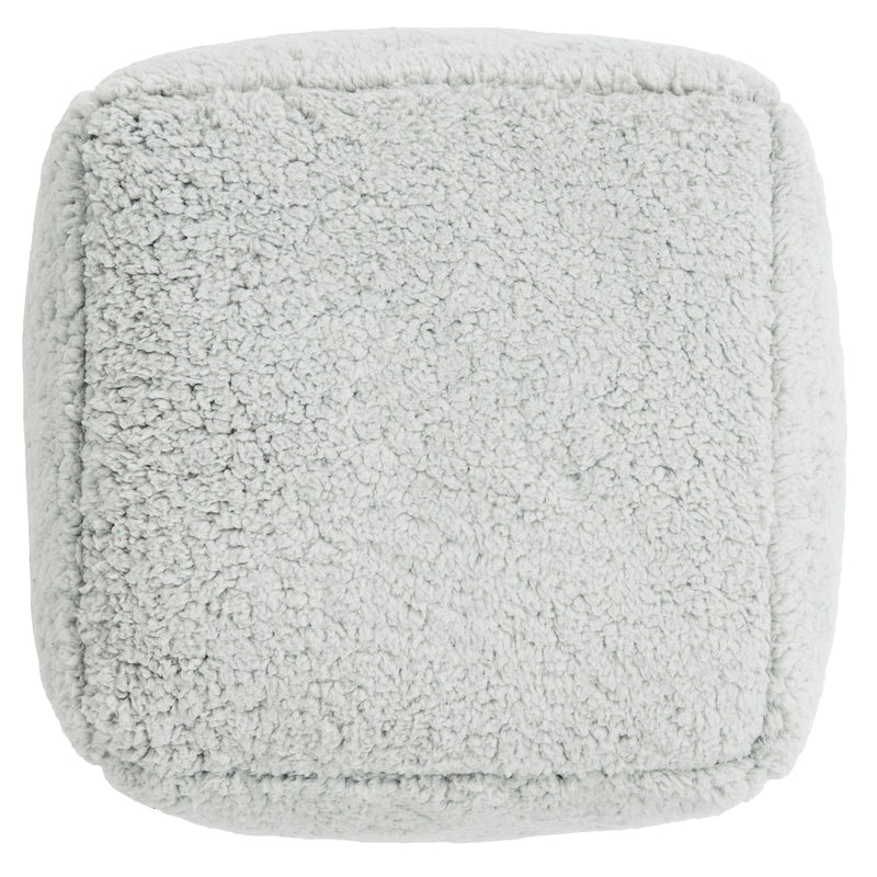 Mini Amara Teddy Fleece Square Footstool - Grey