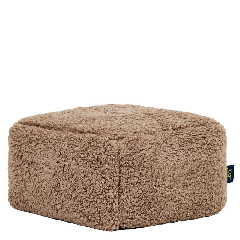 Mini Amara Teddy Fleece Vierkante Voetenbank - Mokkavbruin