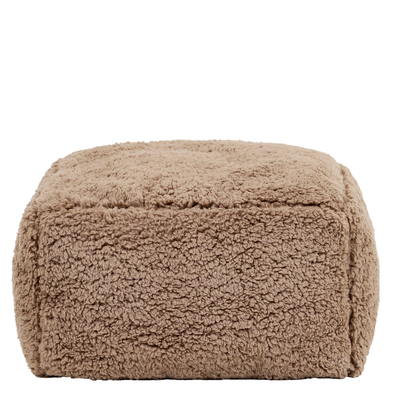 Mini Amara Teddy Fleece Vierkante Voetenbank - Mokkavbruin