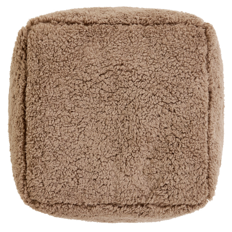 Mini Amara Teddy Fleece Vierkante Voetenbank - Mokkavbruin