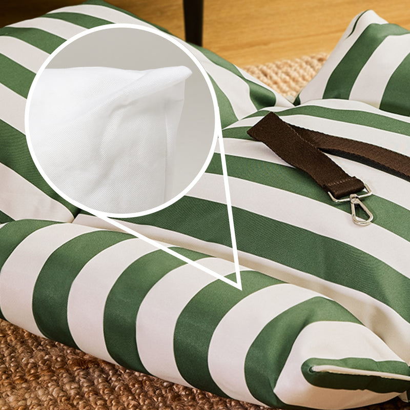 Pet Travel Bed - Small - Stripe Green