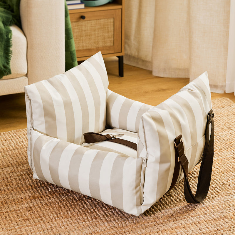 Pet Travel Bed - Small - Stripe Natural