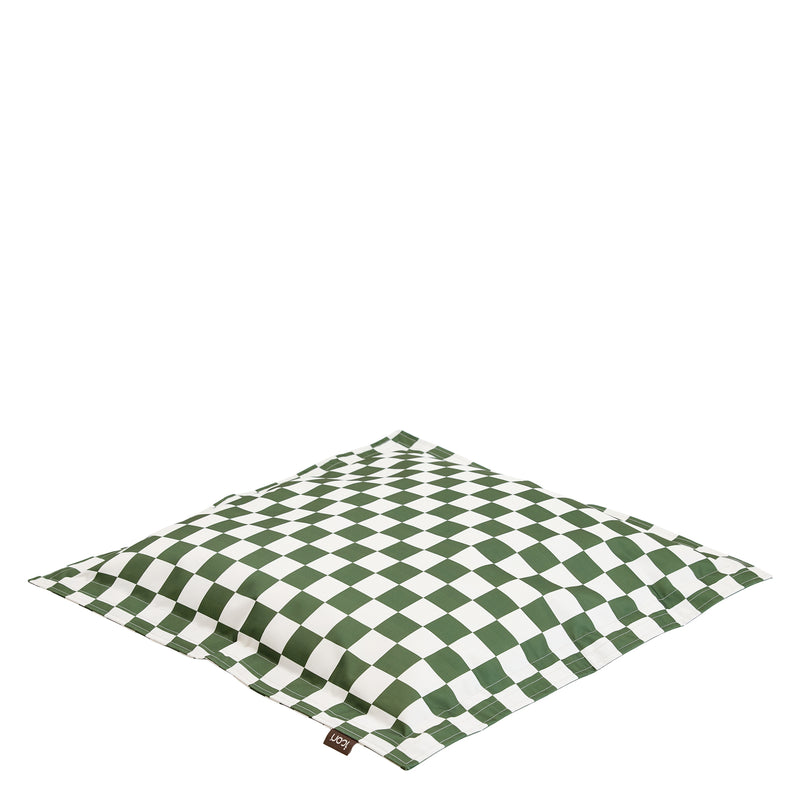 Pet Floor Cushion - Medium - Checkerboard Stripe Sage Green