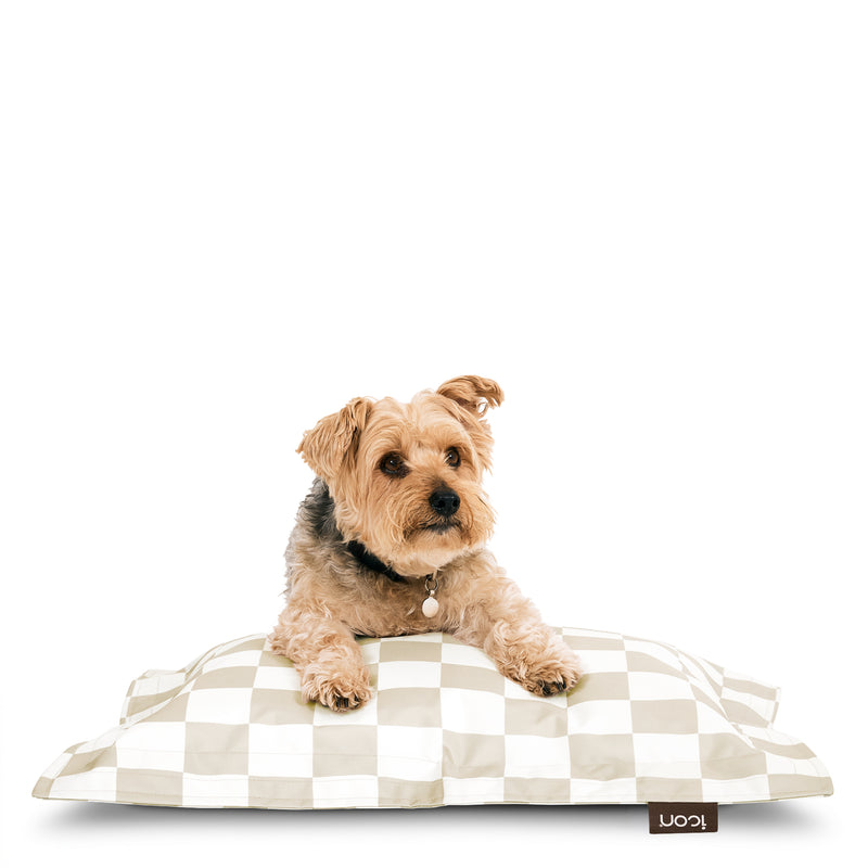 Pet Floor Cushion - Small - Checkerboard Stripe Natural
