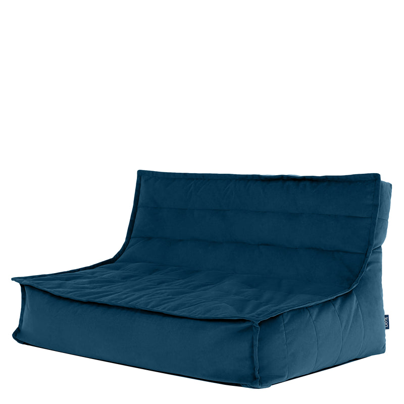 Kota Velvet Bean Bag Sofa - Ink Blue