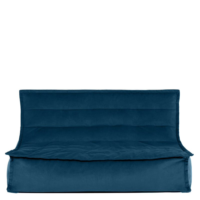 Kota Velvet Bean Bag Sofa - Ink Blue