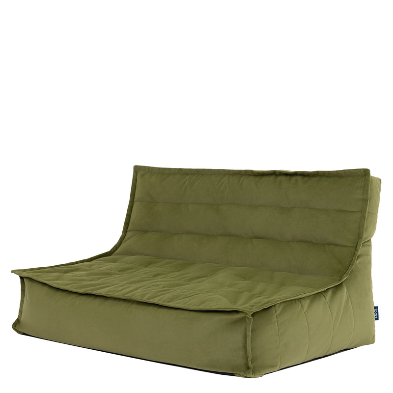 Kota Velvet Bean Bag Sofa - Olive Green