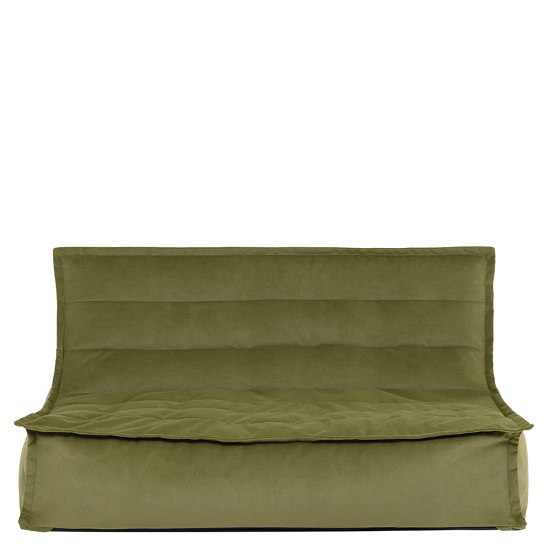 Kota Velvet Bean Bag Sofa - Olive Green