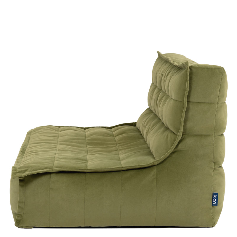 Kota Velvet Bean Bag Sofa - Olive Green