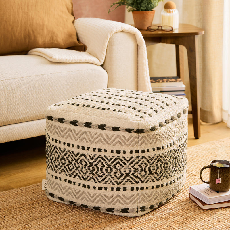 Calli Aztec Square Footstool - Natural
