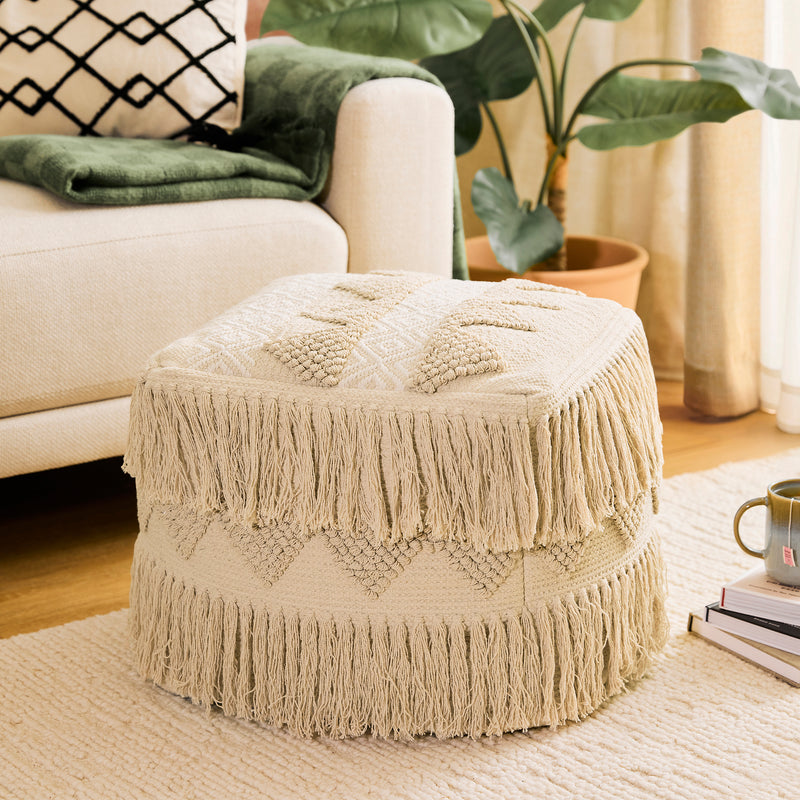 Calli Tufted Square Footstool - Natural