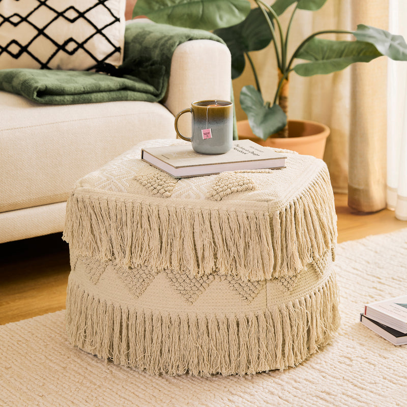 Calli Tufted Square Footstool - Natural