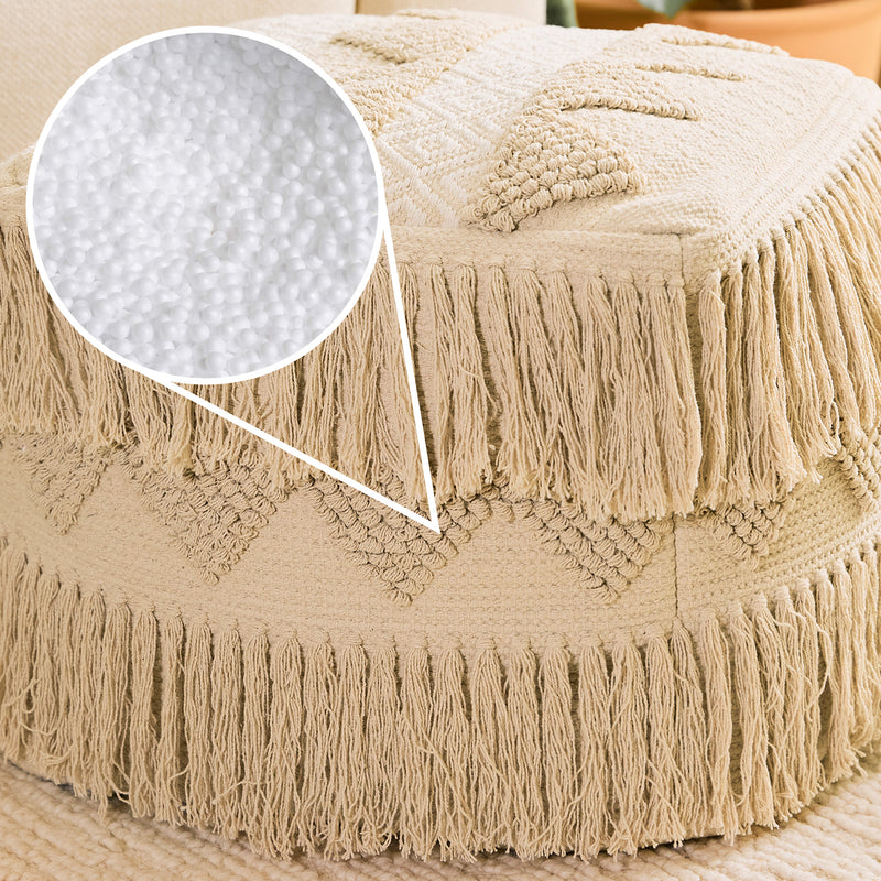 Calli Tufted Square Footstool - Natural