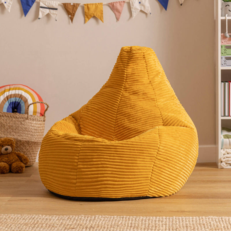 Kids Dalton Cord-zak met hoge rug - Okergeel