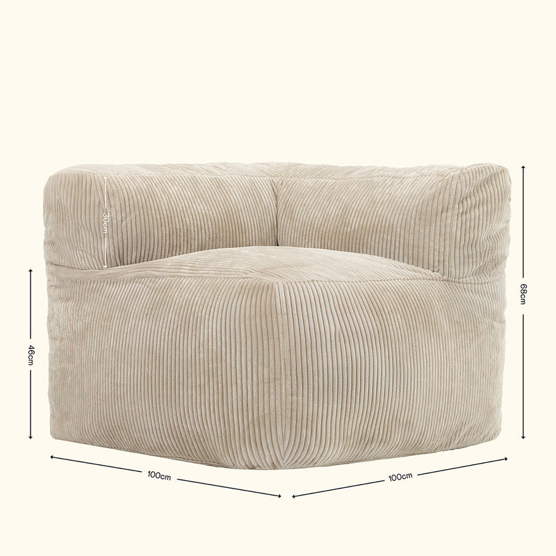 Zen Modular Corner - Jumbo Cord - Stone