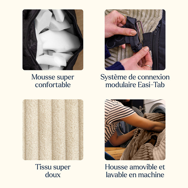 Zen Modular Corner - Jumbo Cord - Stone