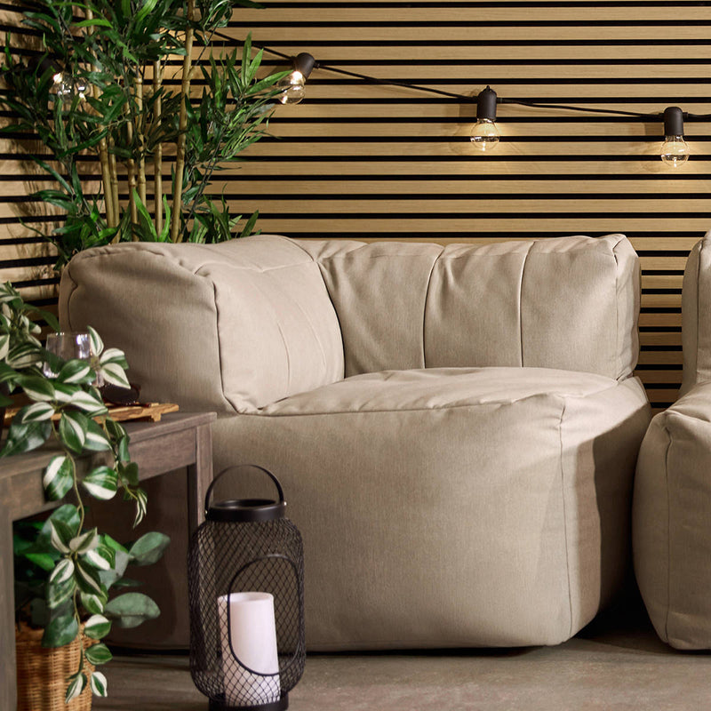 Zen Olefin All-Season Indoor-Outdoor Modular Corner - Stone