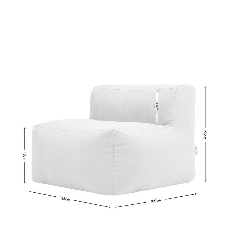 Zen Olefin All-Season Indoor-Outdoor Modular Recliner - Stone