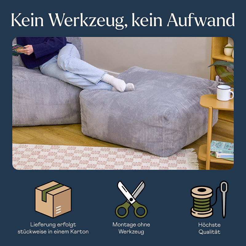 Zen Modular Slab - Jumbo Cord Grey