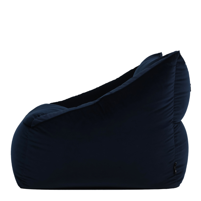 Natalia fluwelen fauteuil beanbag - middernachtblauw