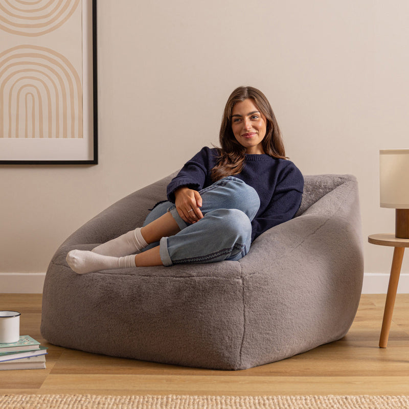 Natalia Luxe Imitatiebont Fauteuil-zitzak - Grijs