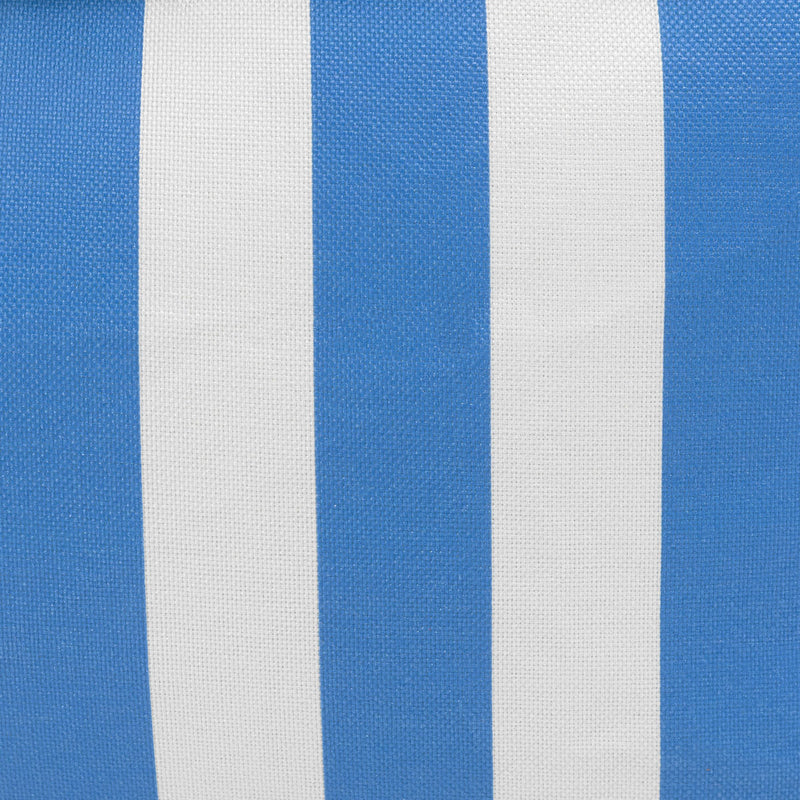 Milano Indoor Outdoor Stripe Woven Round Footstool - Cobalt Blue