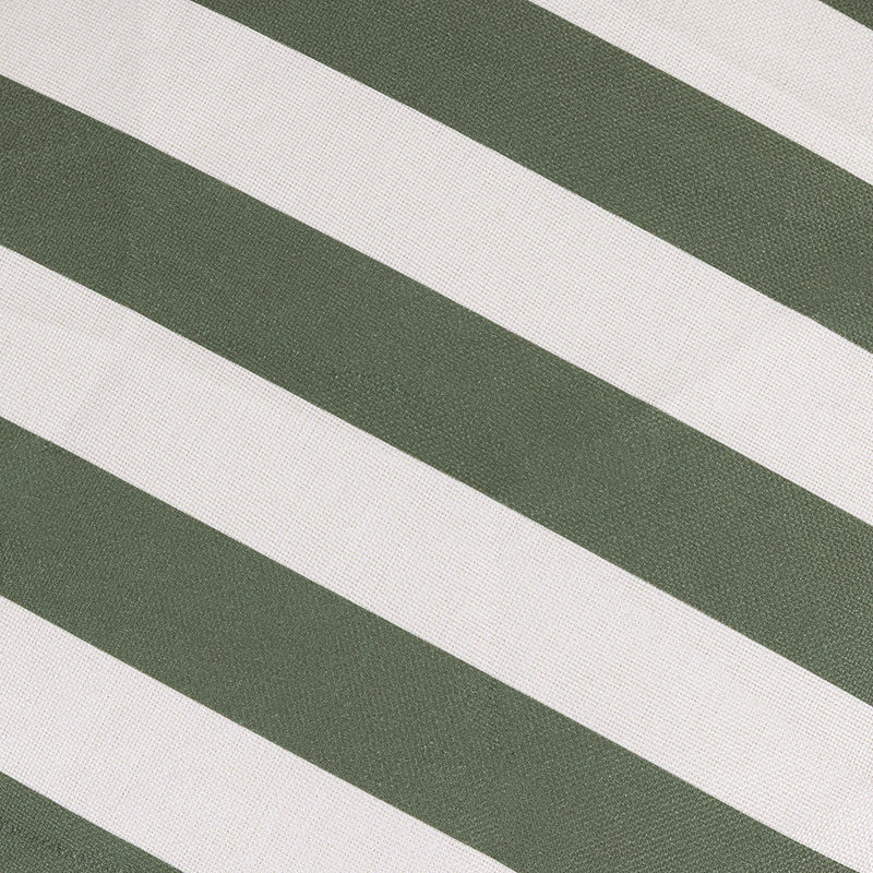 Milano Stripe Woven Round Footstool - Olive Green
